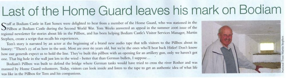 Tom Weeks Home Guard Article